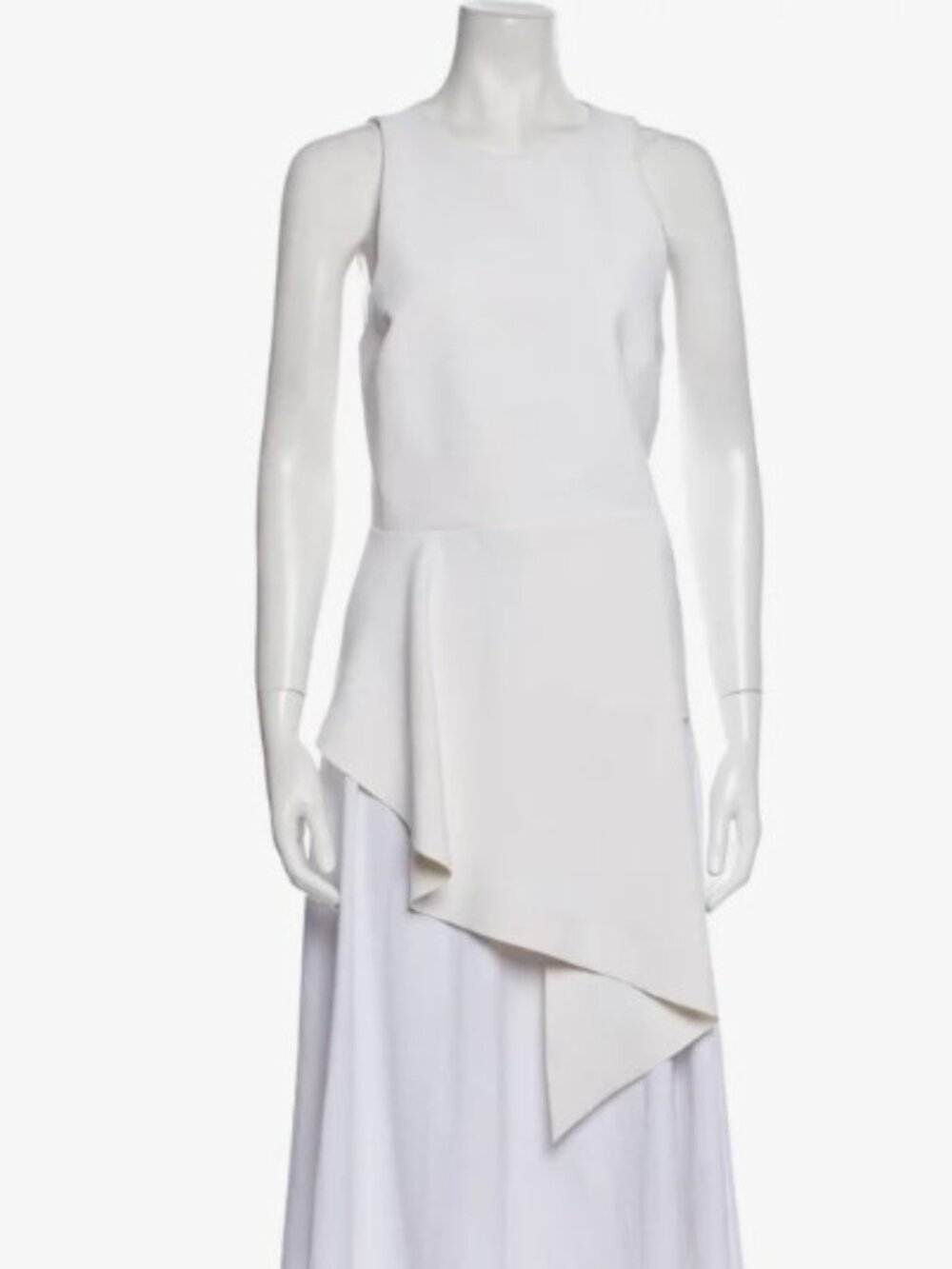 Balenciaga White Crew Neck Sleeveless Tunic 42 L